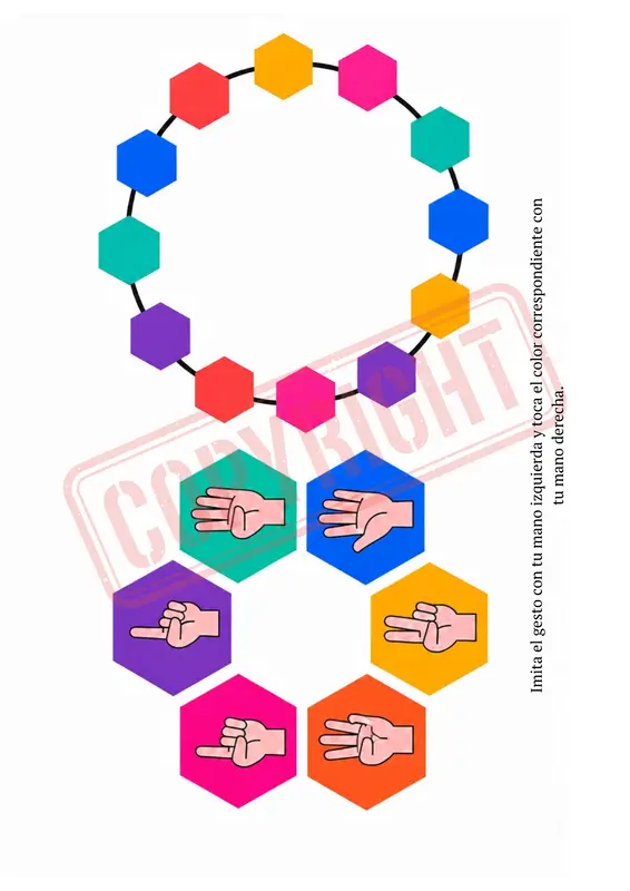 Actividad de gestos con manos y colores