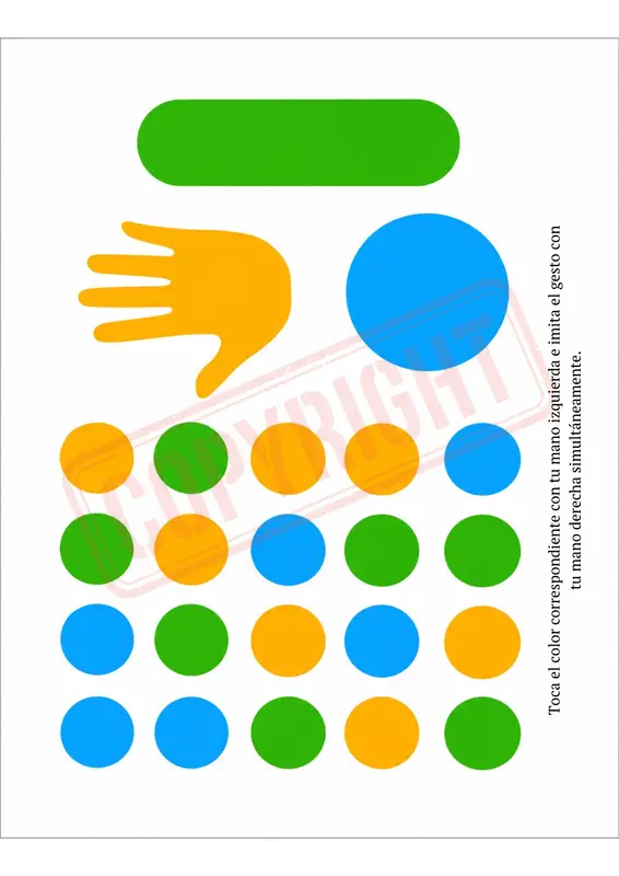 Actividad de coordinación bimanual con colores