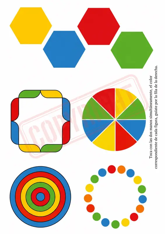 Actividad de figuras y colores simultáneos