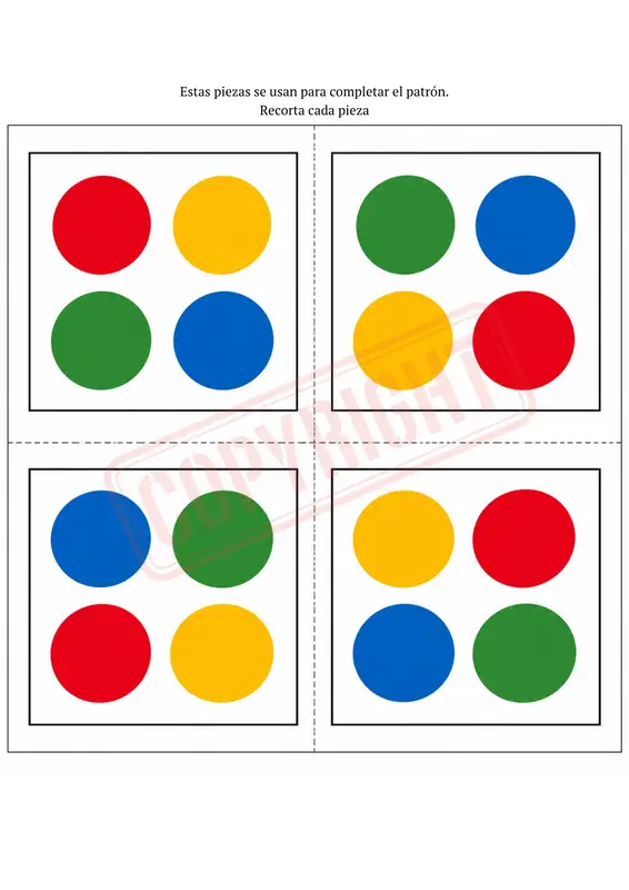Piezas recortables para completar patrones