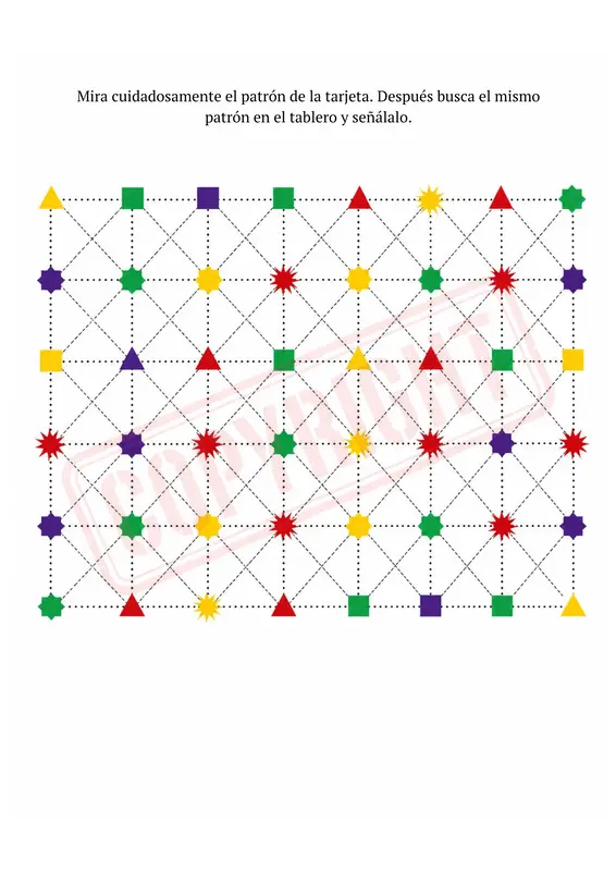 Actividad de patrones en tablero de figuras