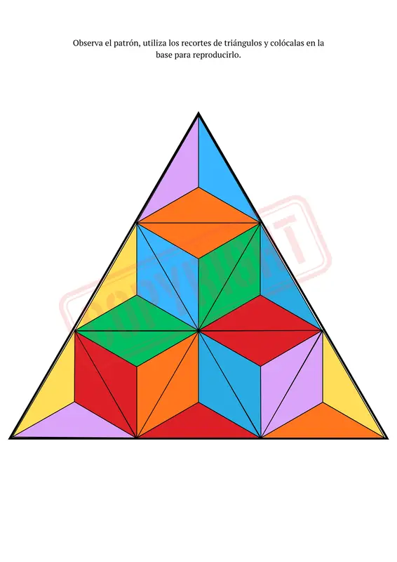 Actividad avanzada de mosaico triangular