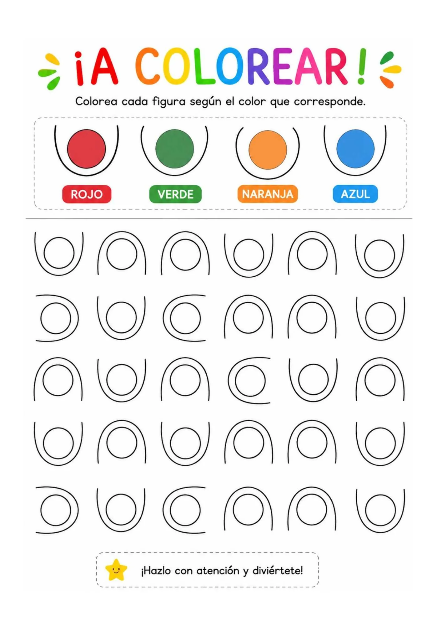 Hoja de actividad ¡A colorear!