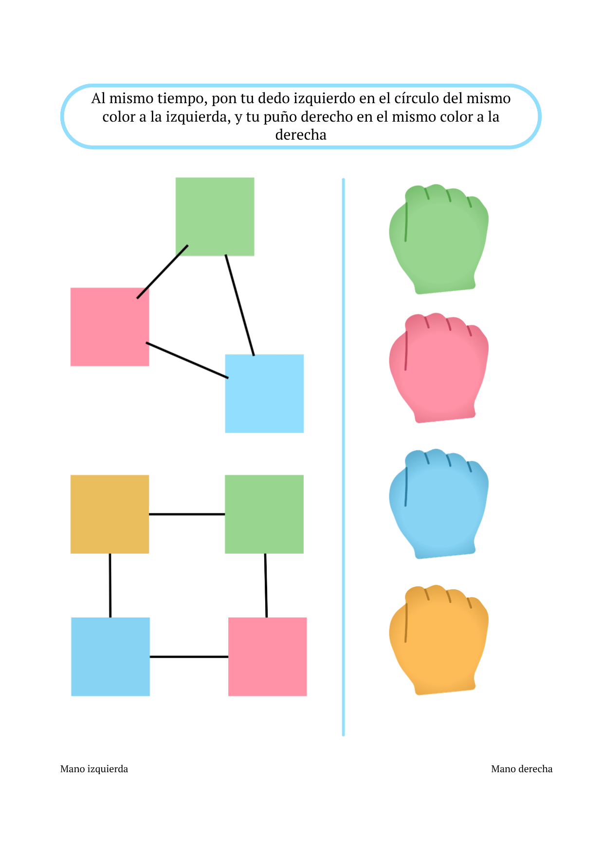 Hoja de desafíos de gestos