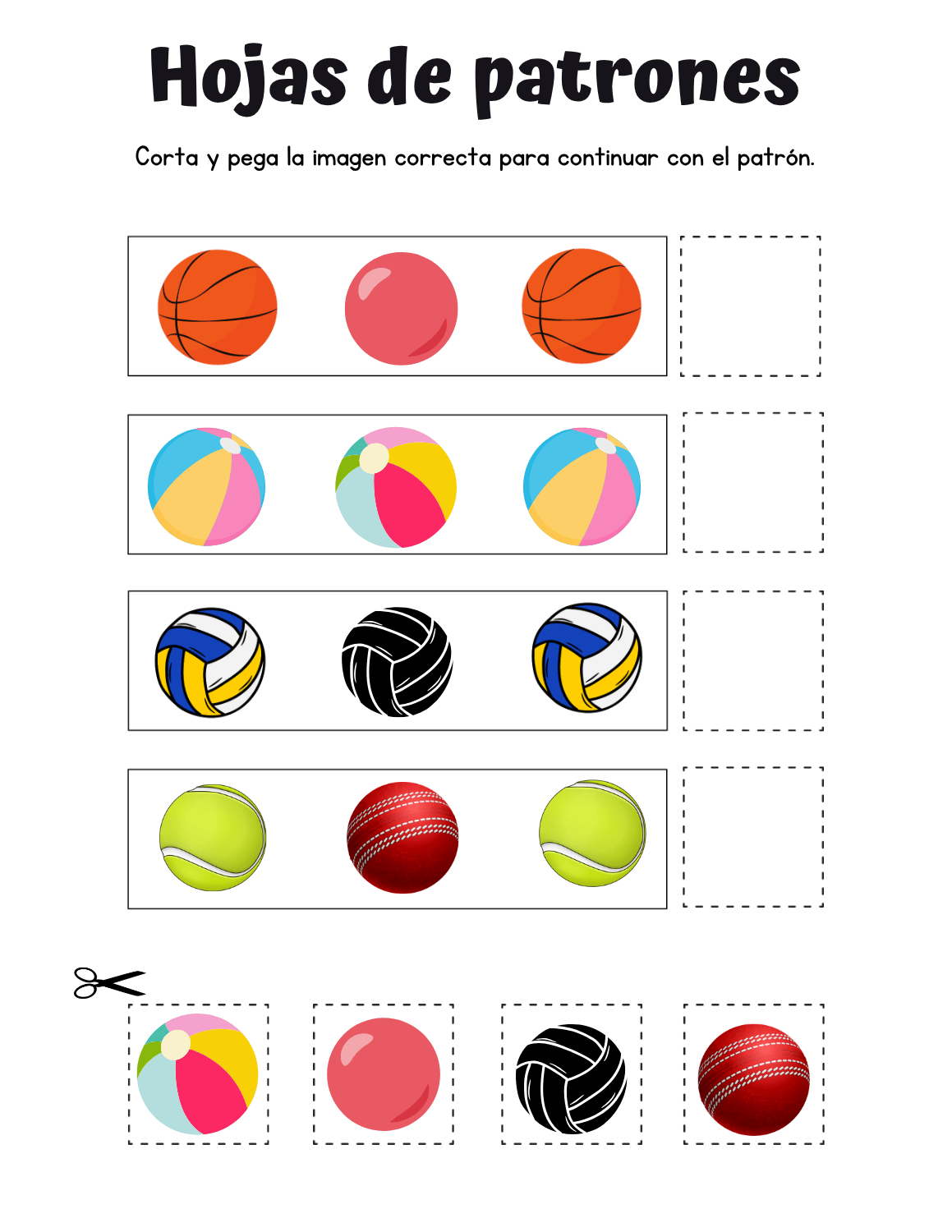 Hoja de actividad de patrones
