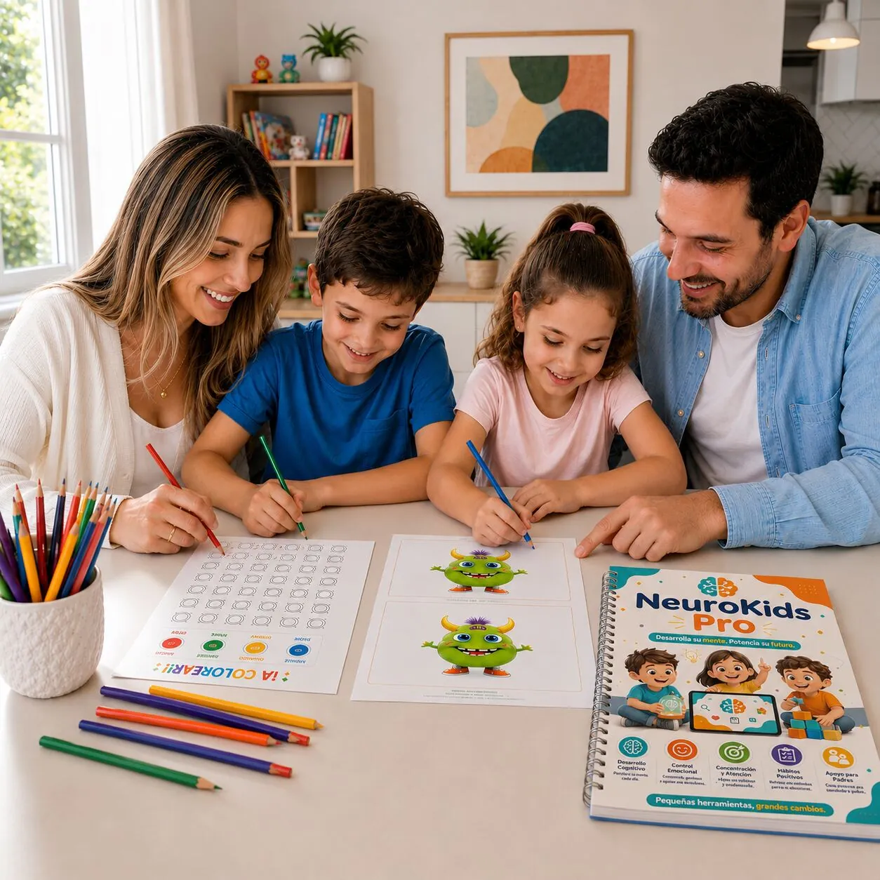 Familia disfrutando NeuroKids Pro